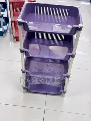 Étagère De Rangement 4 Niveaux en Plastique
