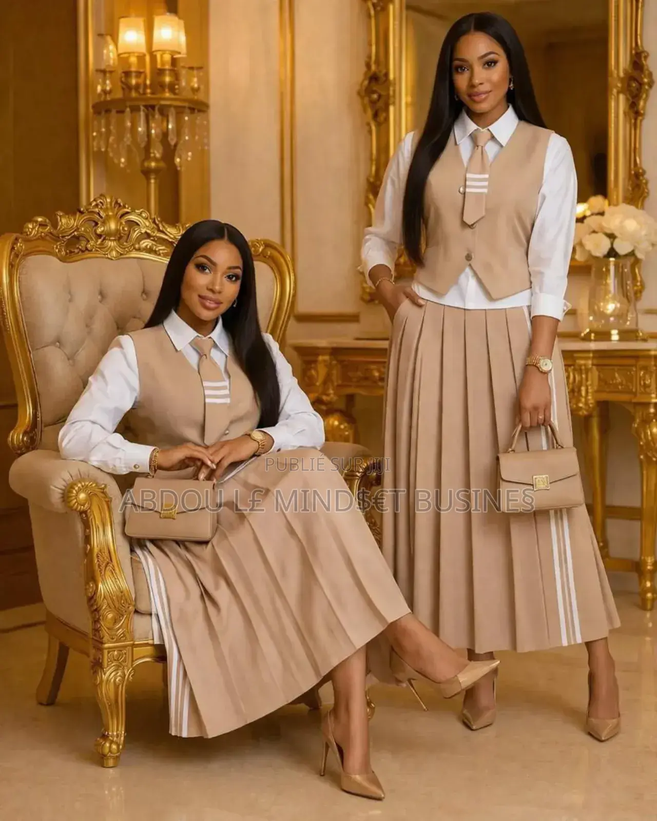 Ensemble Veste Chemise Jupe Original Disponible