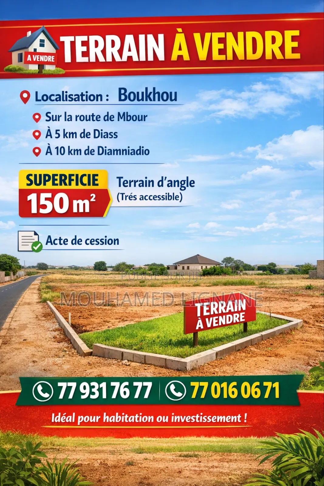 Terrain 150m2 À Vendre