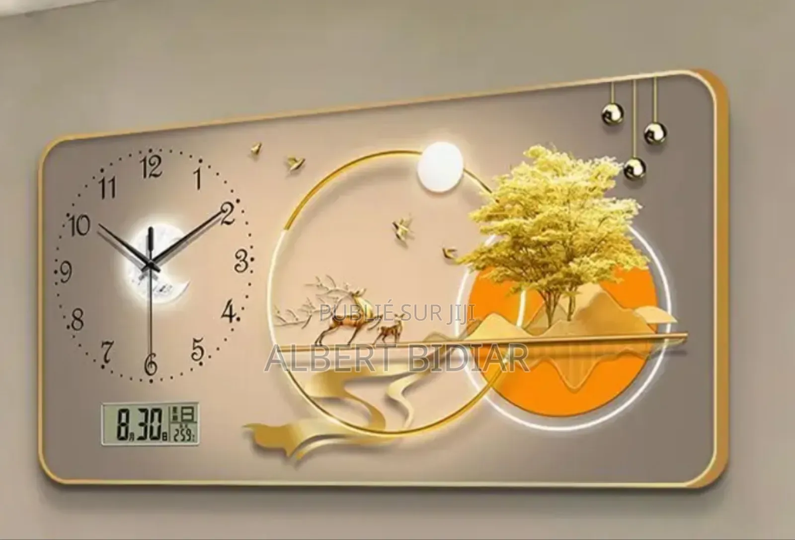 Tableau De Décoration Avec Horloges Numérique Et Analogiques