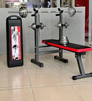 Banc Et Barre d'Haltères Chromées De 50 Kg