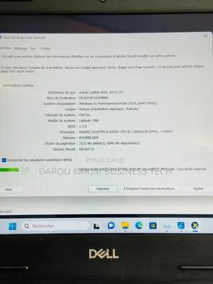 Nouveau Dell Vostro 3300 8GB Intel Core i5 SSD 256GB