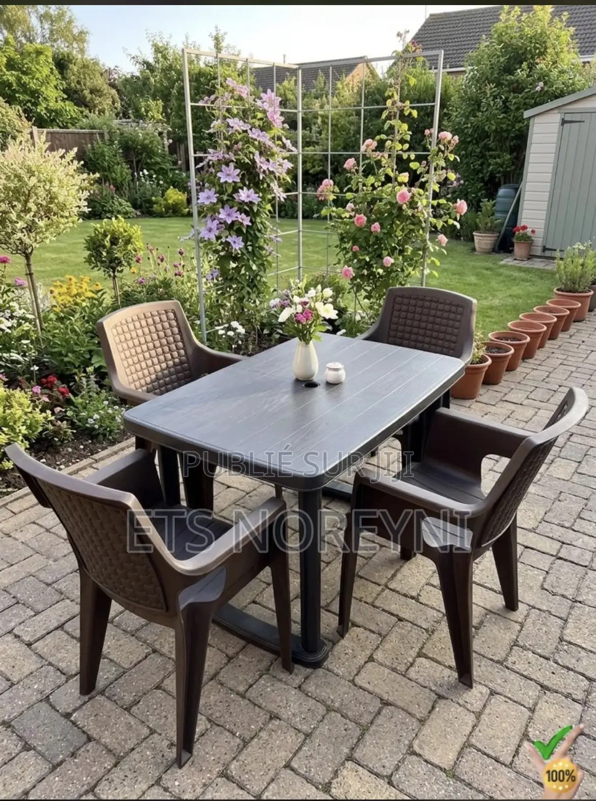 Table À Mange En Plastique Avec 4 Chaises