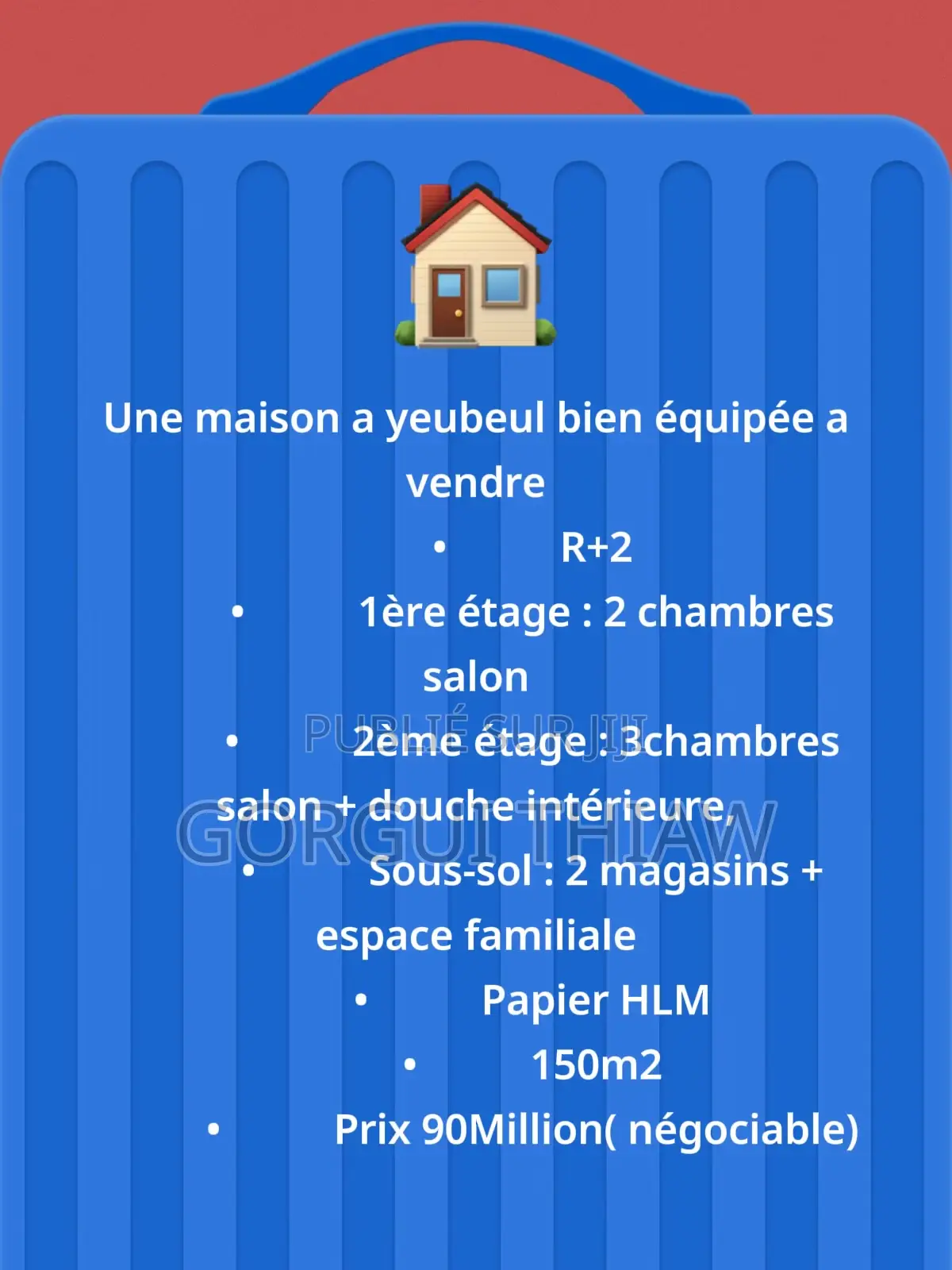 3chbre Maison de ville/terrasse dans Thiaroye à Vendre