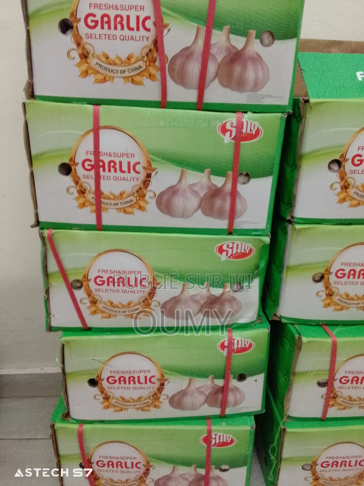 8 Cartons d'Ail De 10kg 13500fcfa/Carton
