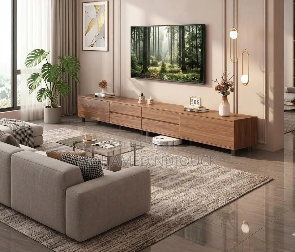 Table Tv Moderne en Bois Grand Modèle