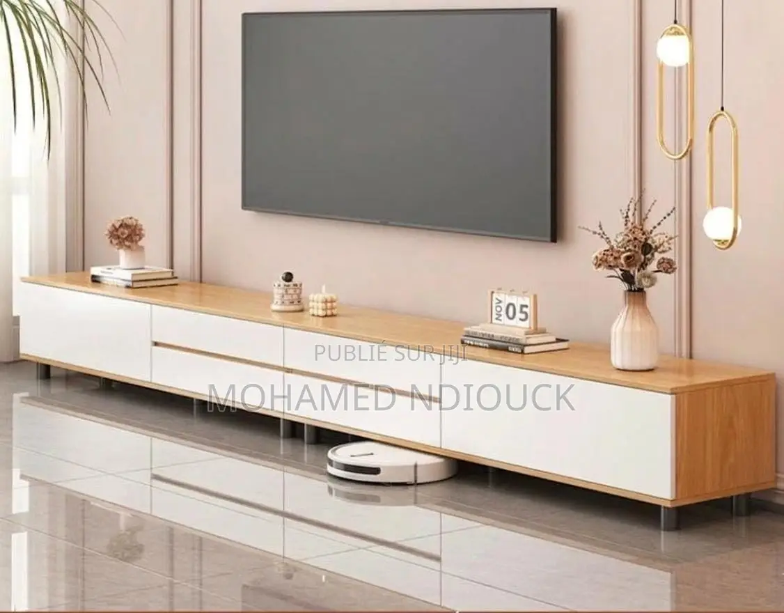 Table Tv Moderne en Bois Grand Modèle