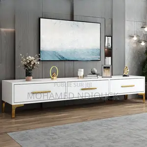 Meuble Tv en Bois De Style Moderne Épuré Avec 3 Tiroirs