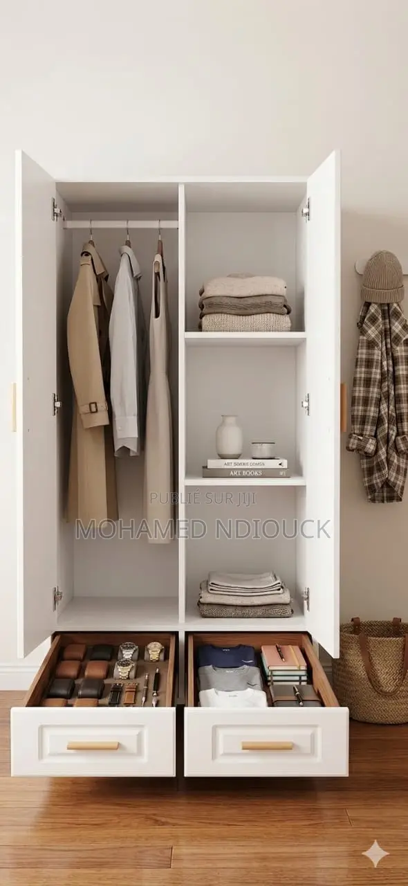 Armoire 2 Battant Et Deux Tiroirs