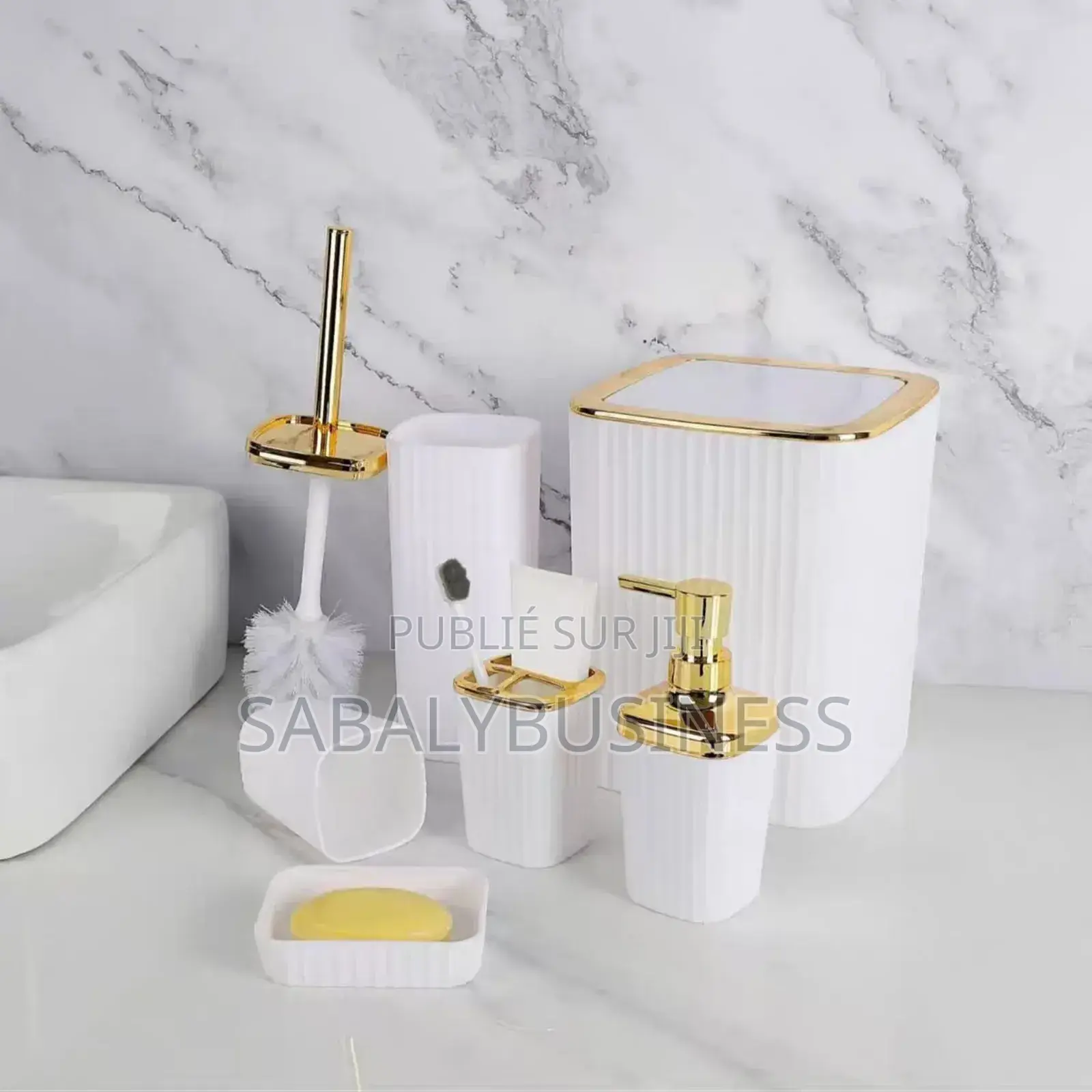 6 PCS Ensemble Salle De Bain