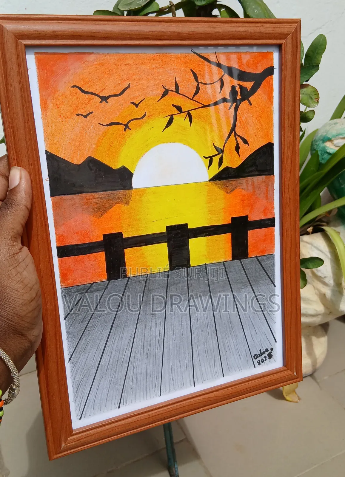 Tableau A4- Dessin Fait À La Main- Beau Paysage