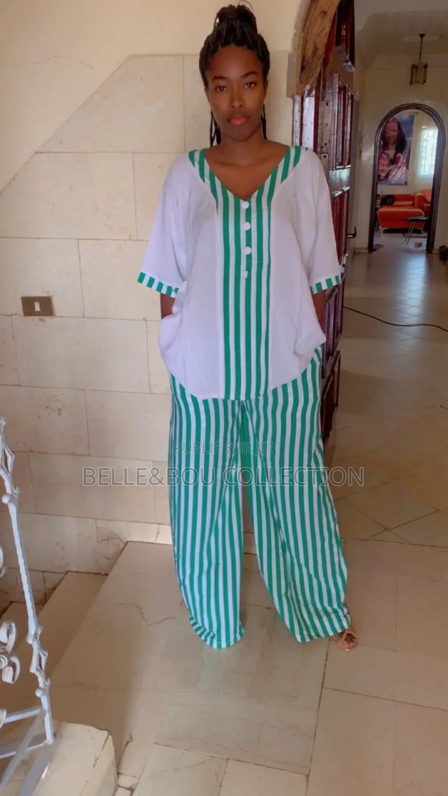 Pantalon Bas Large Avec Haut
