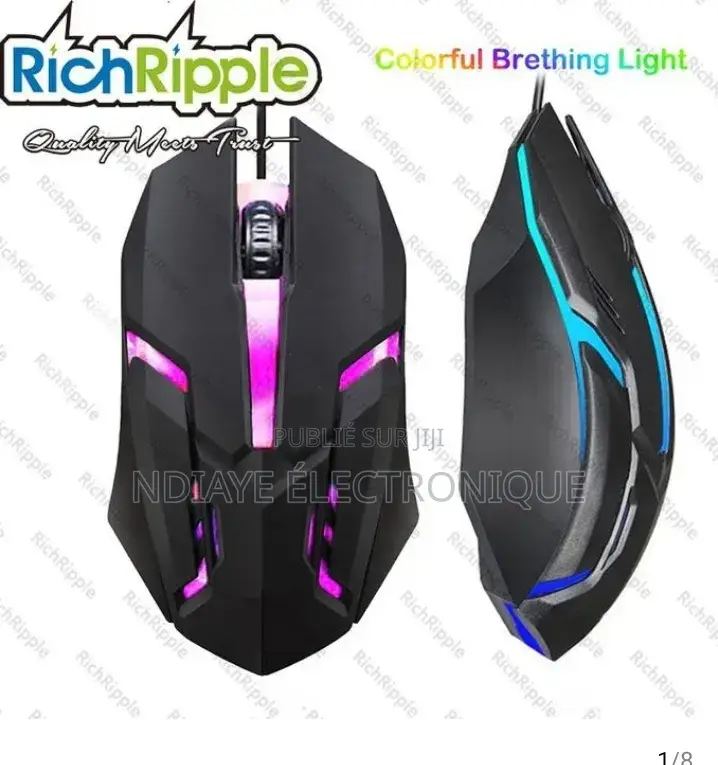 Souris Filaire À Led Colorées- Souris Gamer Avec Rétroéclairage