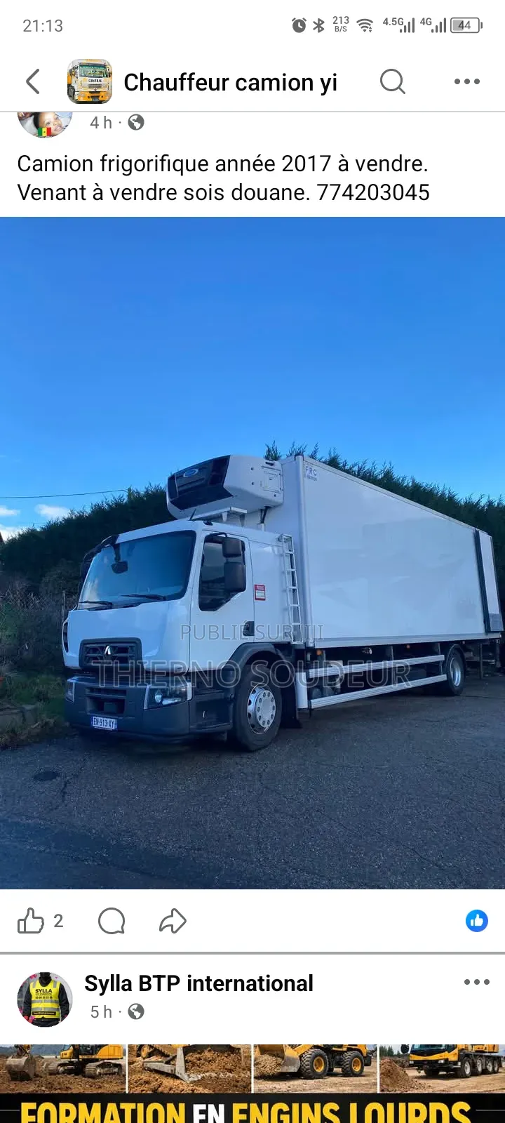 Camion Frigo Venant Très Bon État