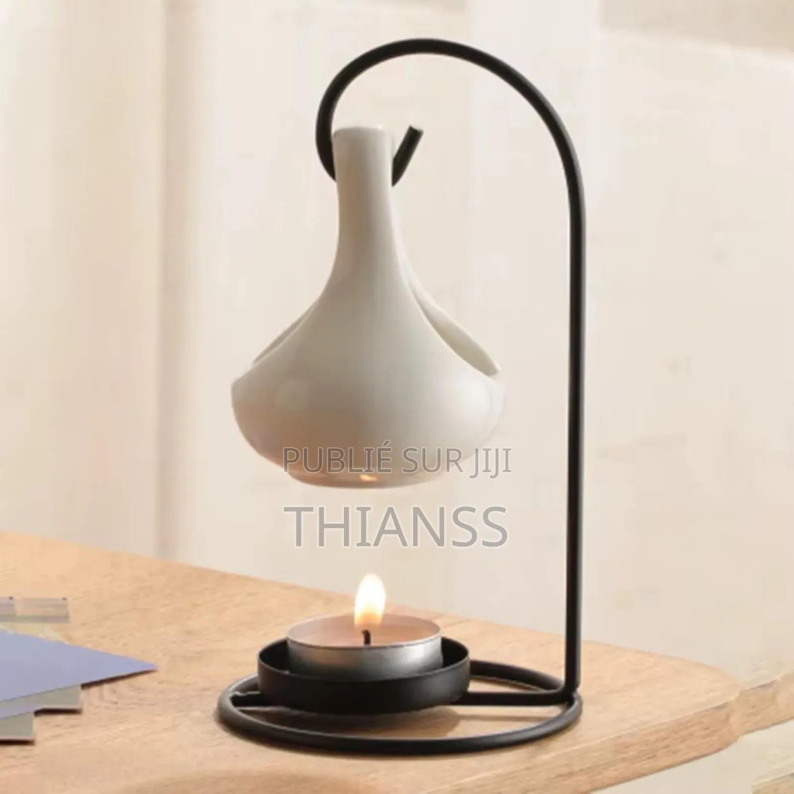 Brûleur À Cire en Céramique Noire De Luxe Brûleur À Huile Essentielle