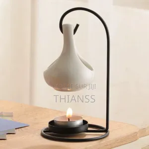 Brûleur À Cire en Céramique Noire De Luxe Brûleur À Huile Essentielle