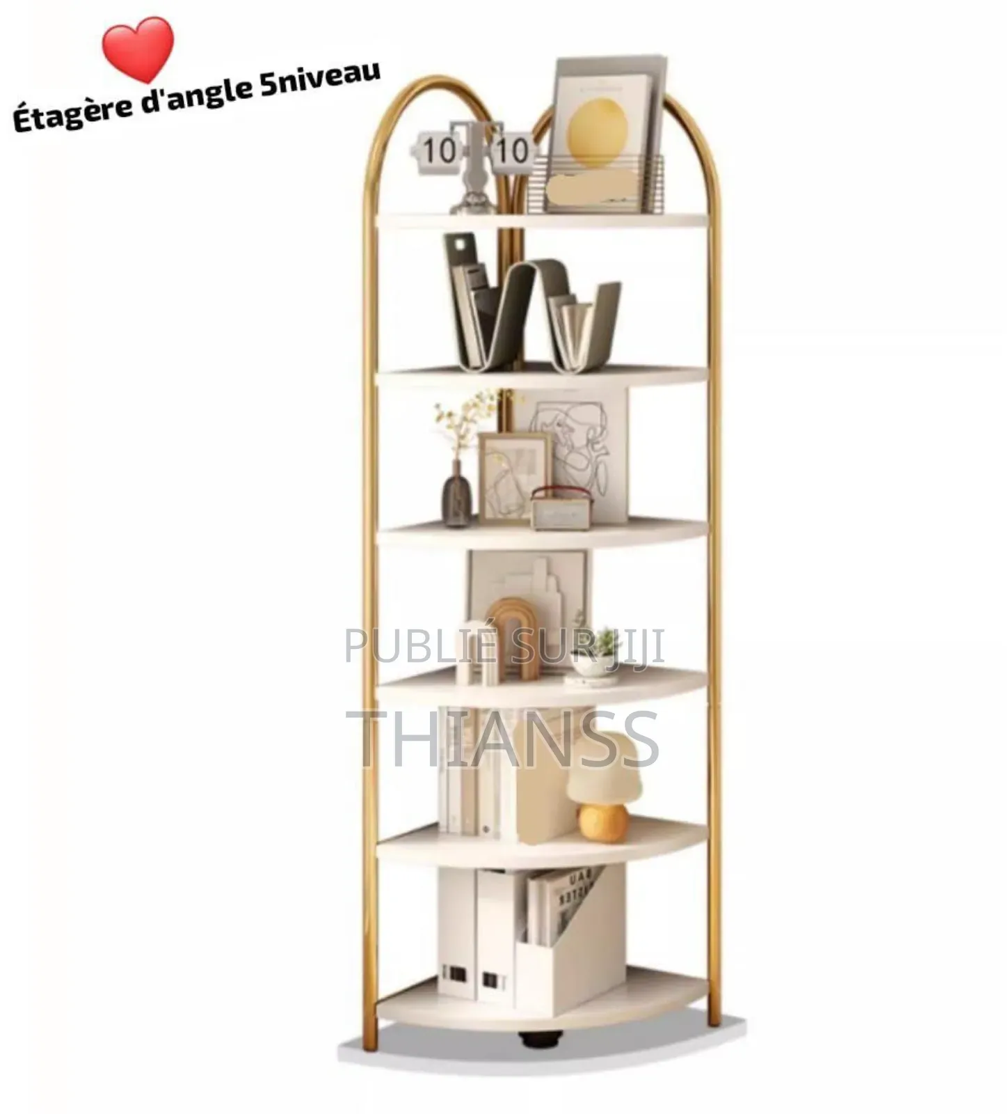 Etagere d'Angle Multi-Niveaux en Bois Moderne
