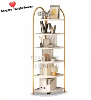 Etagere d'Angle Multi-Niveaux en Bois Moderne