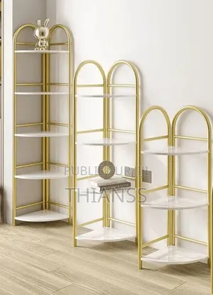 Etagere d'Angle Multi-Niveaux en Bois Moderne