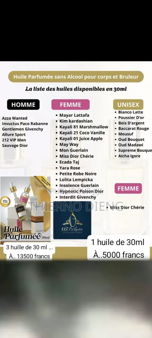 Parfun , Déodorant,Brume, Huile,