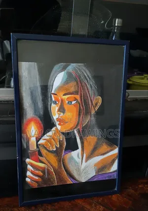 Lueur Intérieure- Tableau A3- Dessin Fait À La Main