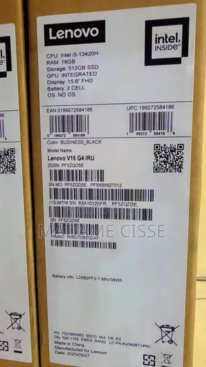 Nouveau Ordinateur portable Lenovo V15 G4 16GB Intel Core i5 SSD 512GB