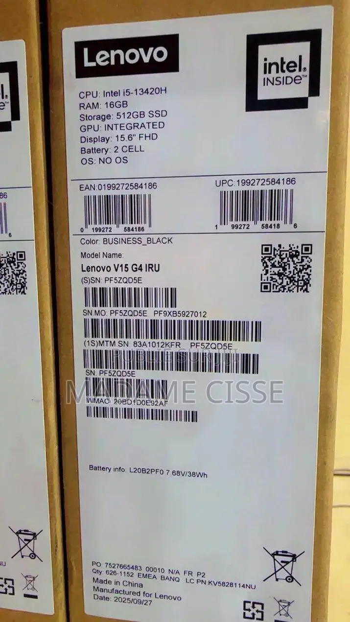 Nouveau Ordinateur portable Lenovo V15 G4 16GB Intel Core i5 SSD 512GB