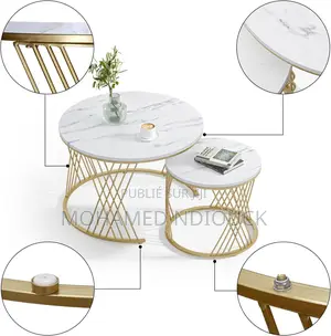 Lot De 2 Tables Basses Gigognes Rondes en Bois