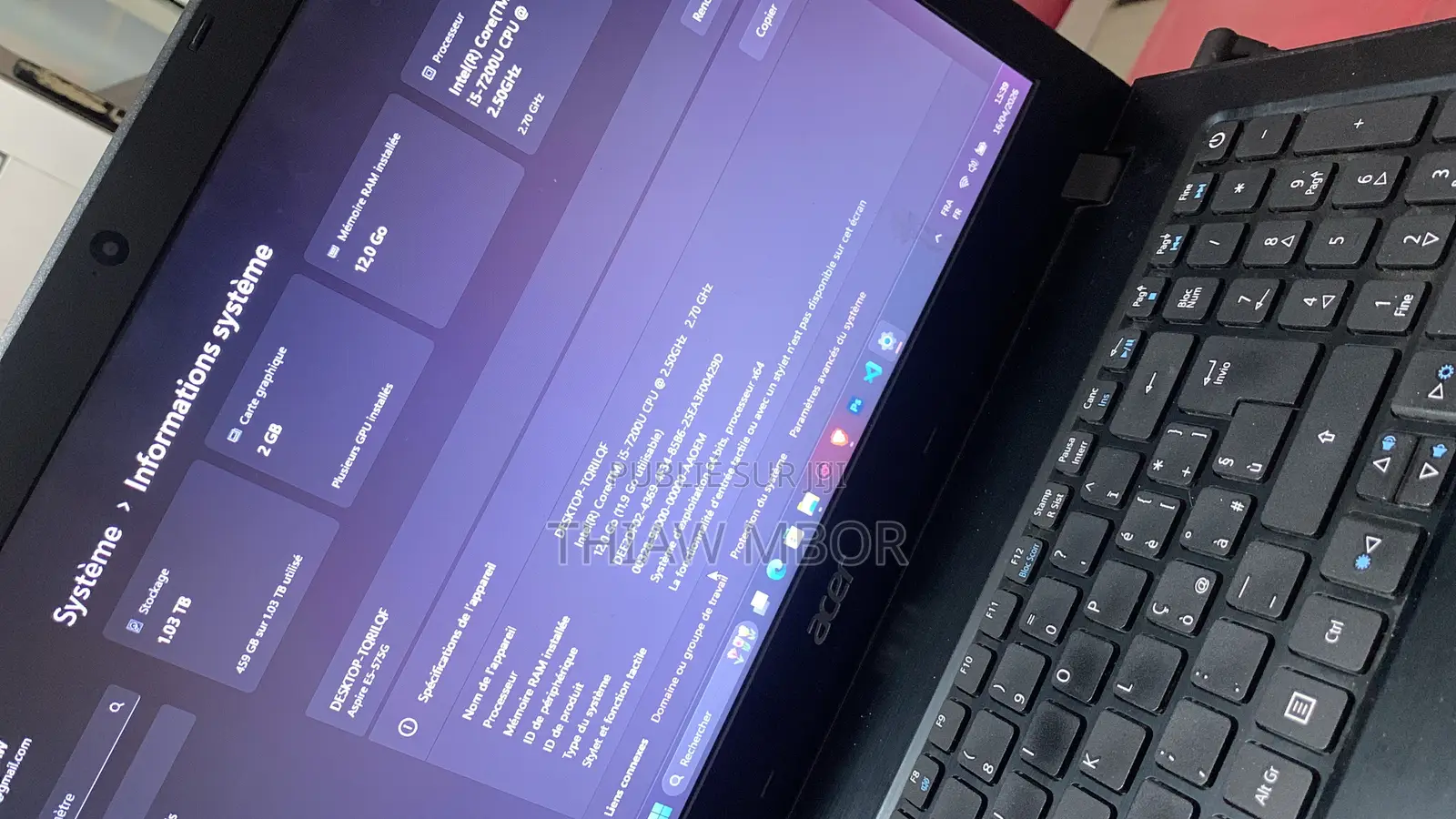 Ordinateur portable Acer Aspire E5-575G 12GB Intel Core i5 HDD+SSD 1T