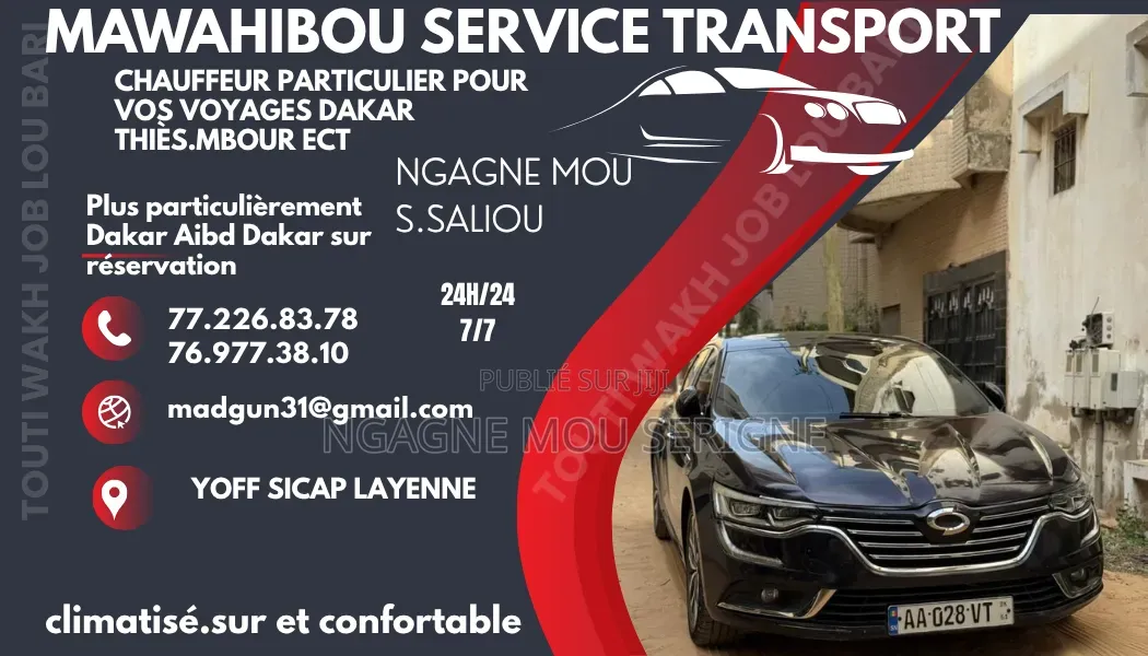 Pour Tous Vos Déplacements Vers Dakar,Aibd,Thiès,Mbour