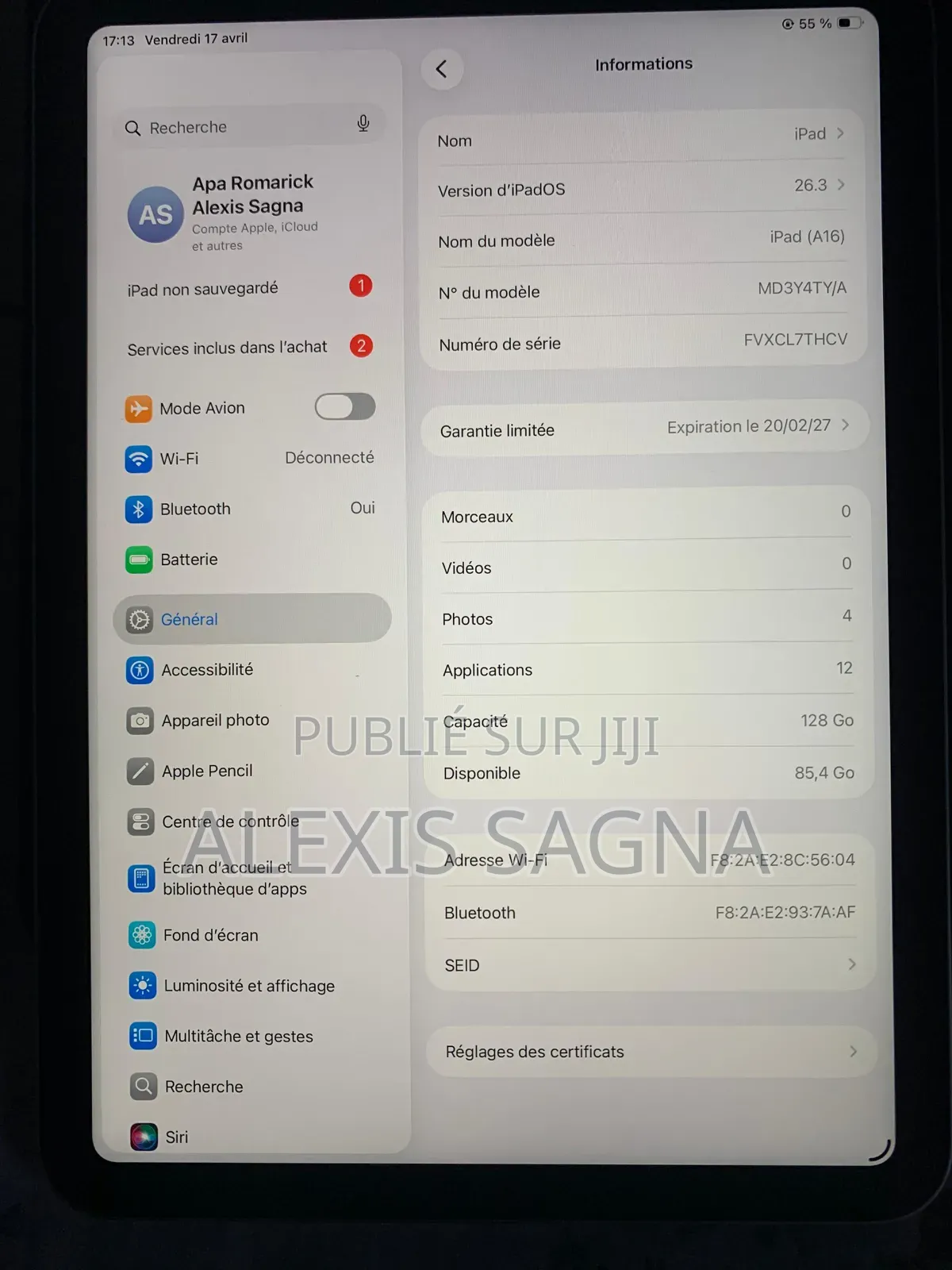 Apple iPad (2025) 128 GB Gris