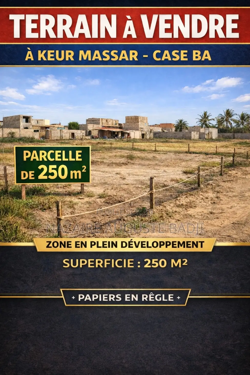 Terrain À Vendre À Keur Massar « Case Ba »