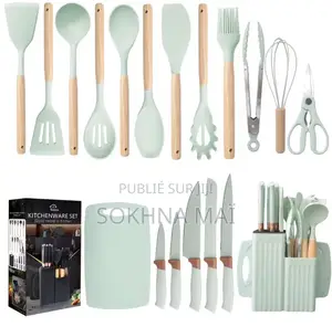 Ensemble 19 Pièces De Couteaux Et Matériel De Cuisine