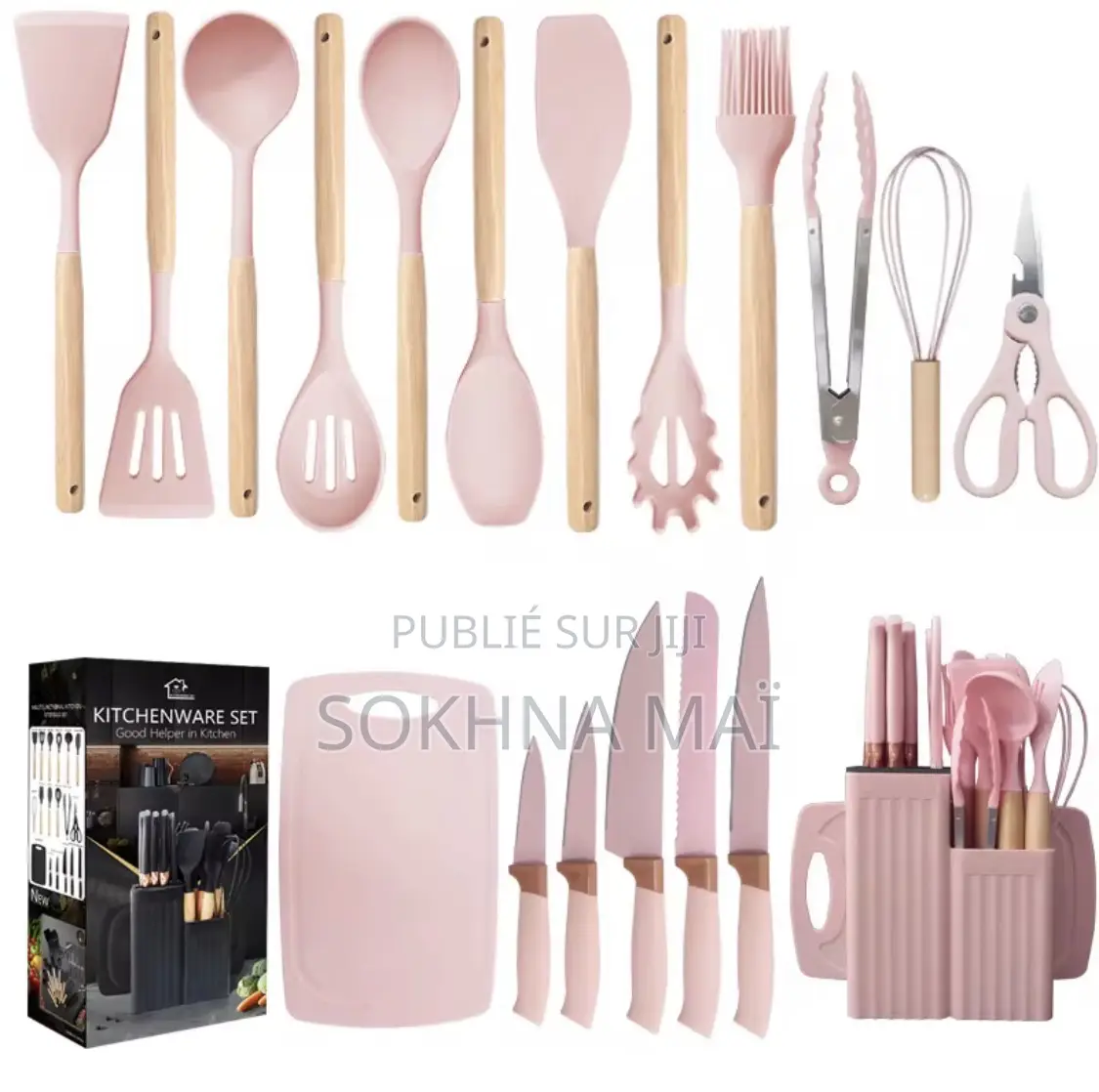 Ensemble 19 Pièces De Couteaux Et Matériel De Cuisine