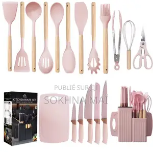 Ensemble 19 Pièces De Couteaux Et Matériel De Cuisine