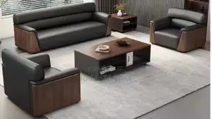 Salon De Bureau Exécutif 4 Pièces - Cuir Bois.
