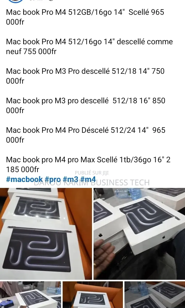 Nouveau Apple MacBook Pro 2024 M4 14-inch 16GB Apple M4 Pro SSD 512GB