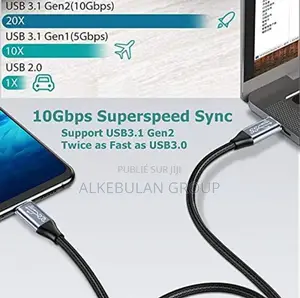 Câble De Données Haut Débit /Recharge Avec Usb C to Usb C 100w |