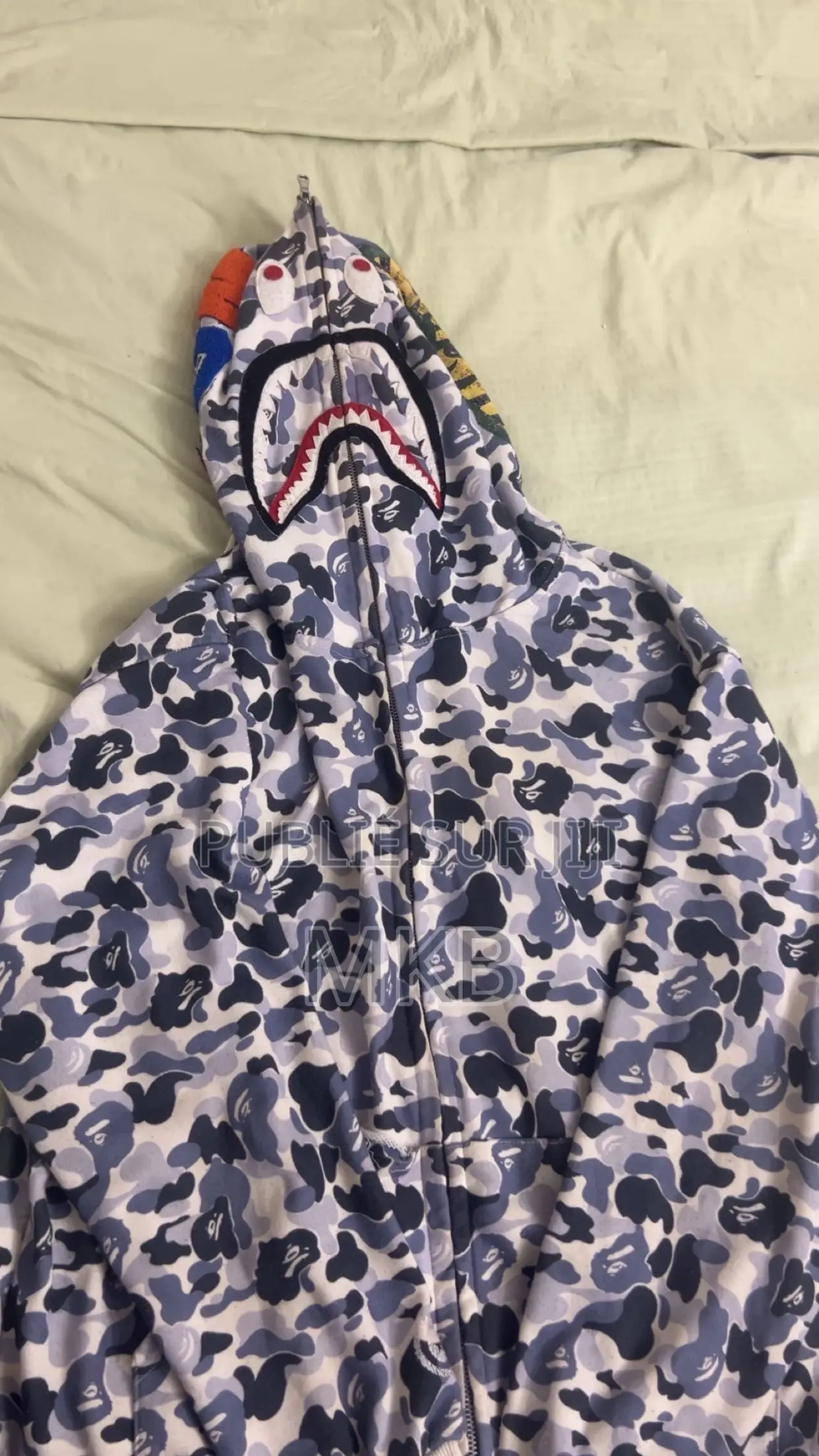 Pull Bape Shark Hoodie Bleu