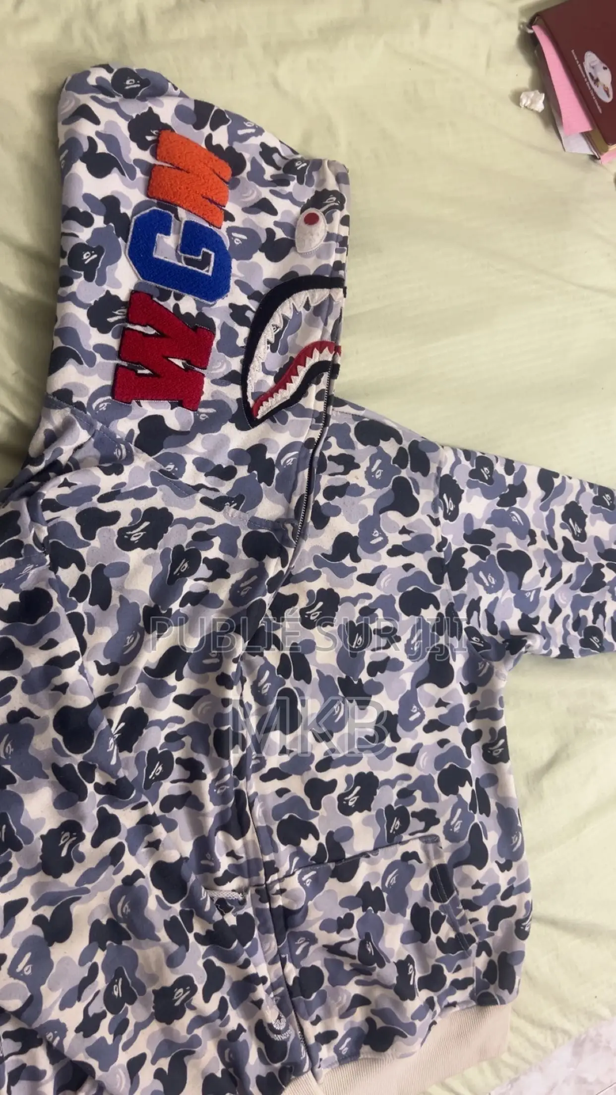Pull Bape Shark Hoodie Bleu