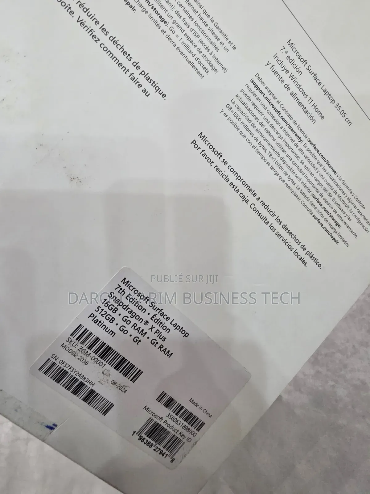 Nouveau Microsoft Surface Laptop 7 16GB Qualcomm Snapdragon X Plus SSD