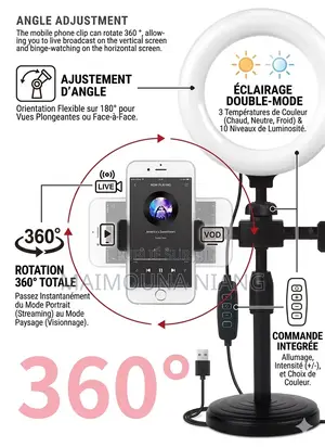 Ring Light Portable – Éclairage Pro Pour Photos Vidéos