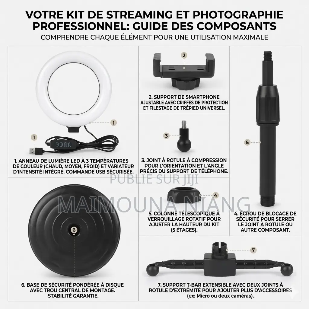 Ring Light Portable – Éclairage Pro Pour Photos Vidéos