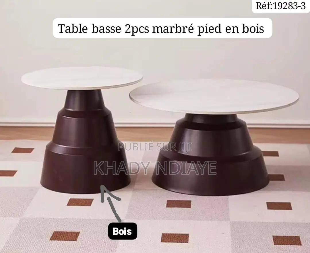 Table Basse en Marbre Et Bois Gk