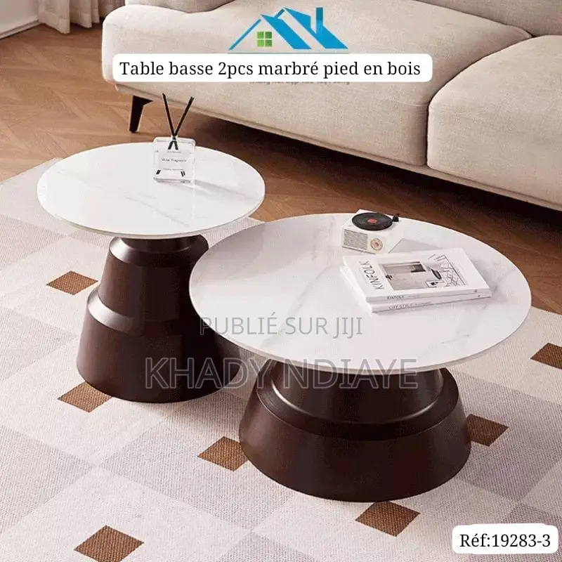 Table Basse en Marbre Et Bois Gk