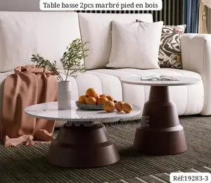 Table Basse en Marbre Et Bois Gk