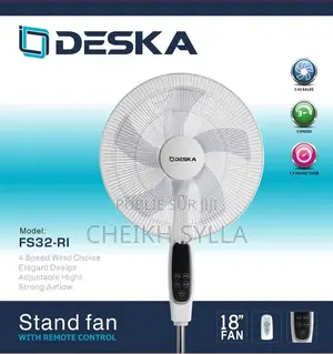 Ventilateur Deska Sur Pied 18" Avec Télécommande