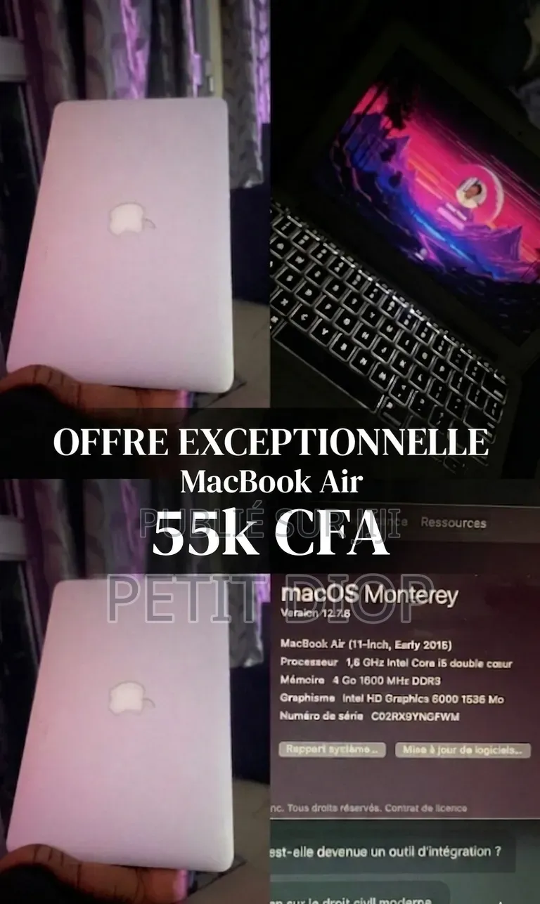 Nouveau Apple MacBook Air 2017 4GB Intel Core i5 SSD 128GB