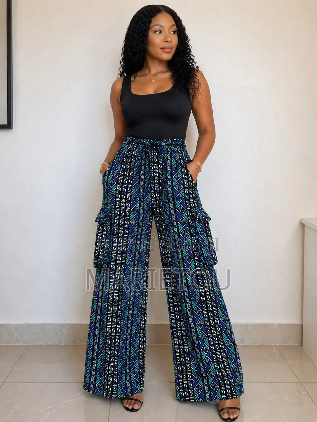 Pantalons en Tissu Wax
