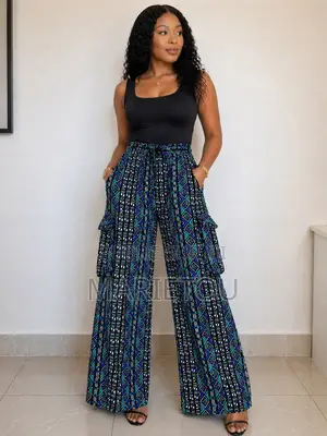 Pantalons en Tissu Wax